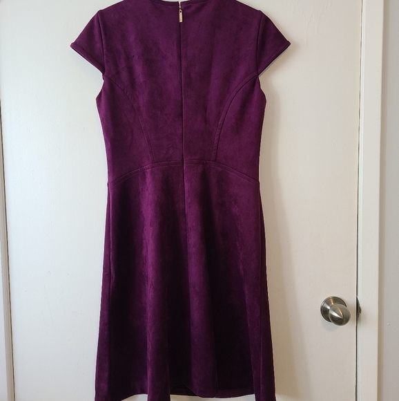 IVANKA TRUMP Velvet Purple Fit and Flare Dress 8 - Picture 6 of 11